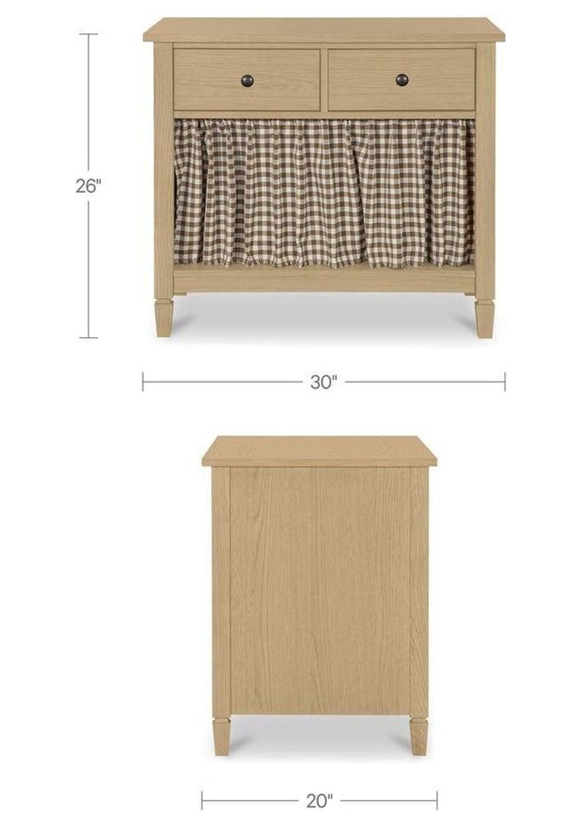 Isabelle Nightstand - Brown Gingham