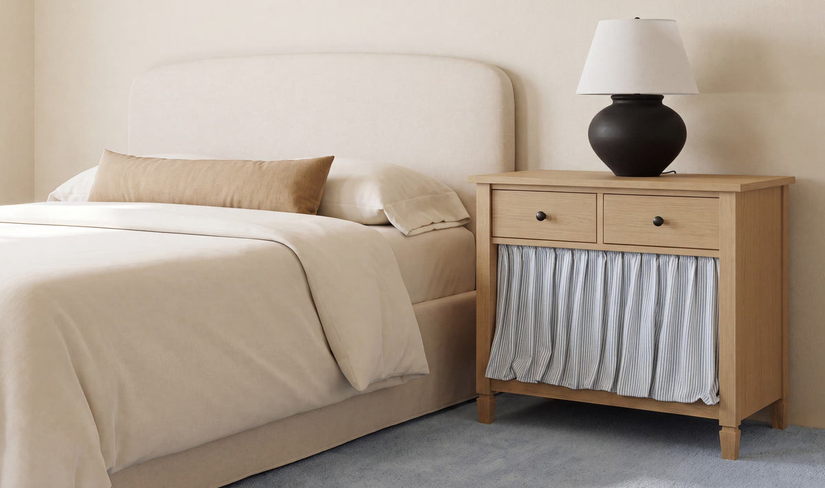 Isabelle Nightstand - Light Blue Stripe