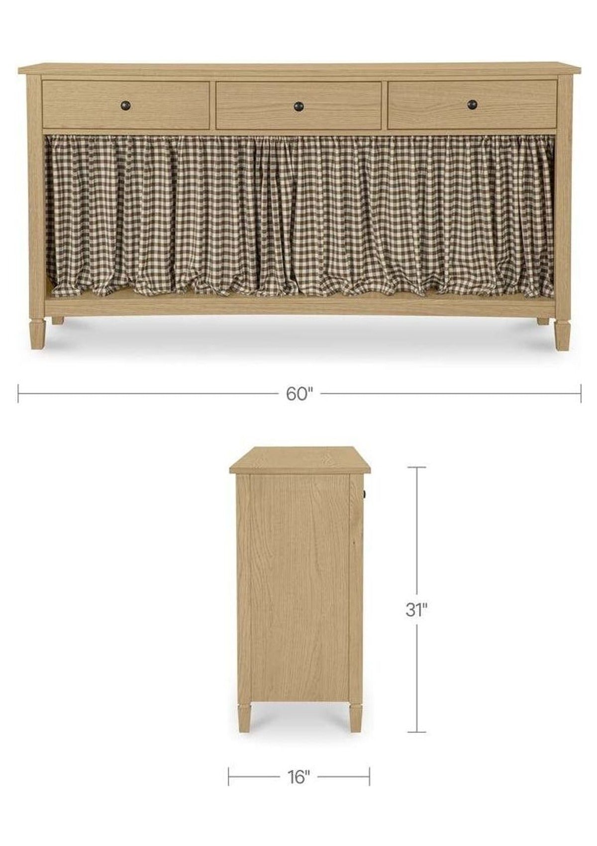 Isabelle Console Table - Brown Gingham