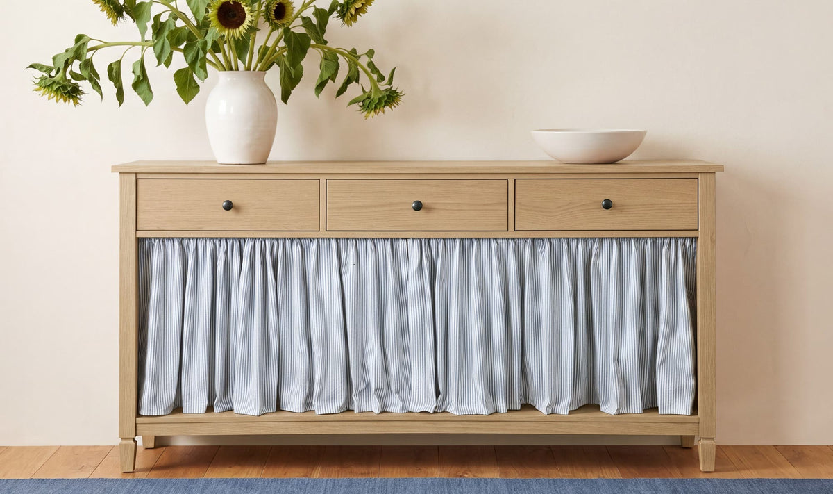 Isabelle Console Table - Light Blue Stripe