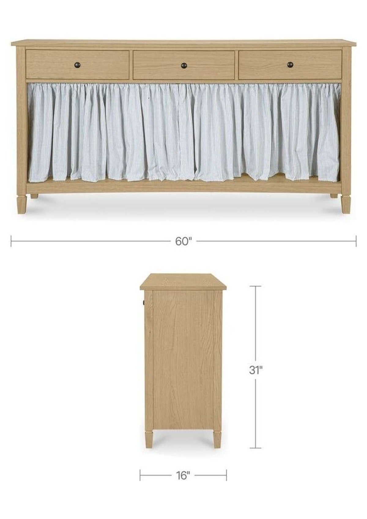 Isabelle Console Table - Light Blue Stripe