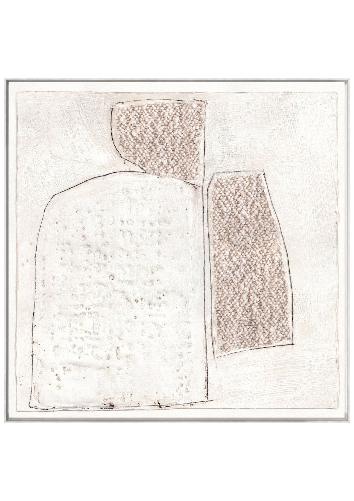 Encaustic Neutrals V – Framed Canvas