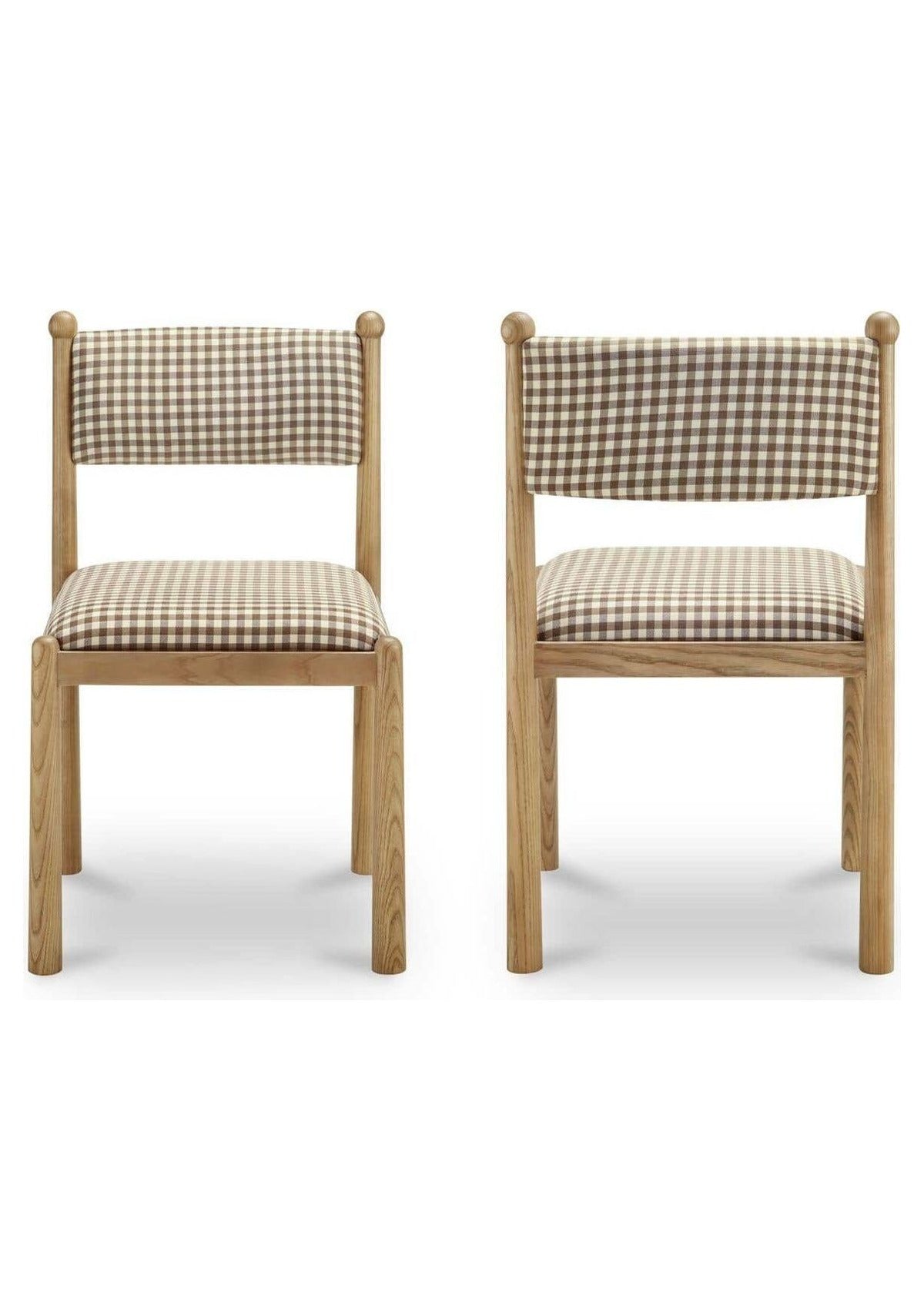 Villetta Dining Chair - Set of Two - Brown Gingham