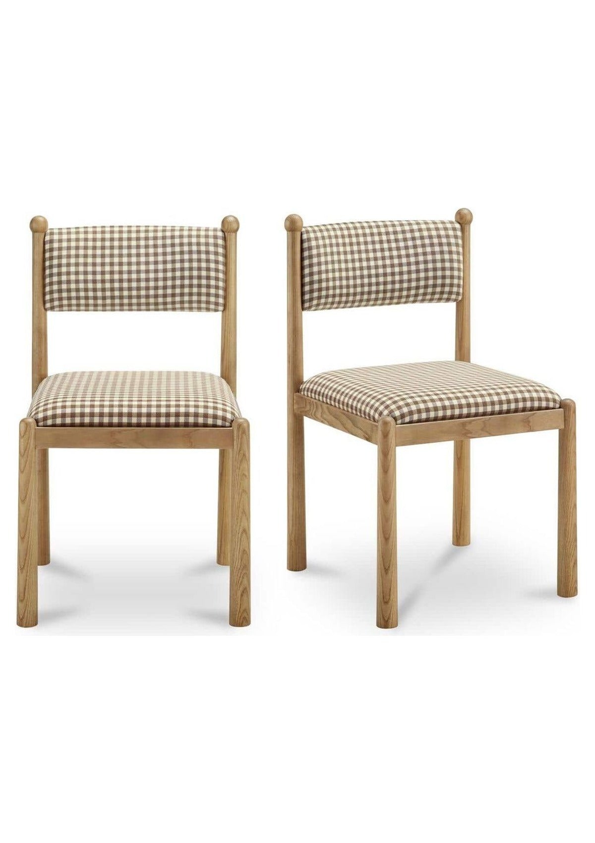 Villetta Dining Chair - Set of Two - Brown Gingham