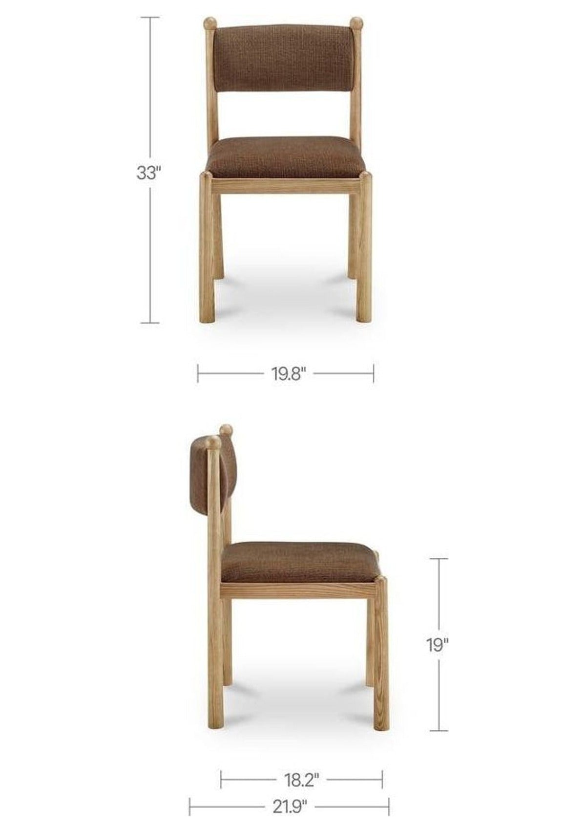 Villetta Dining Chair - Set of Two - Warm Brown