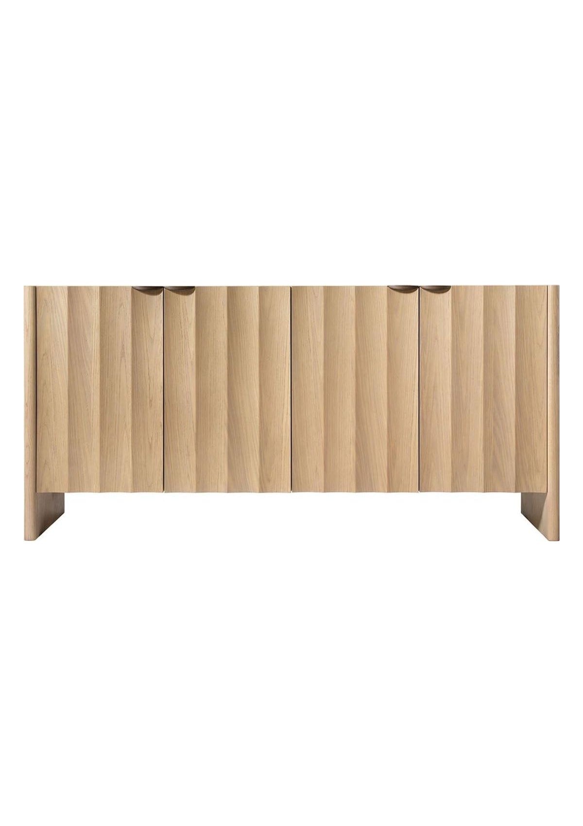 Finley Fluted Four Door Credenza in Natural