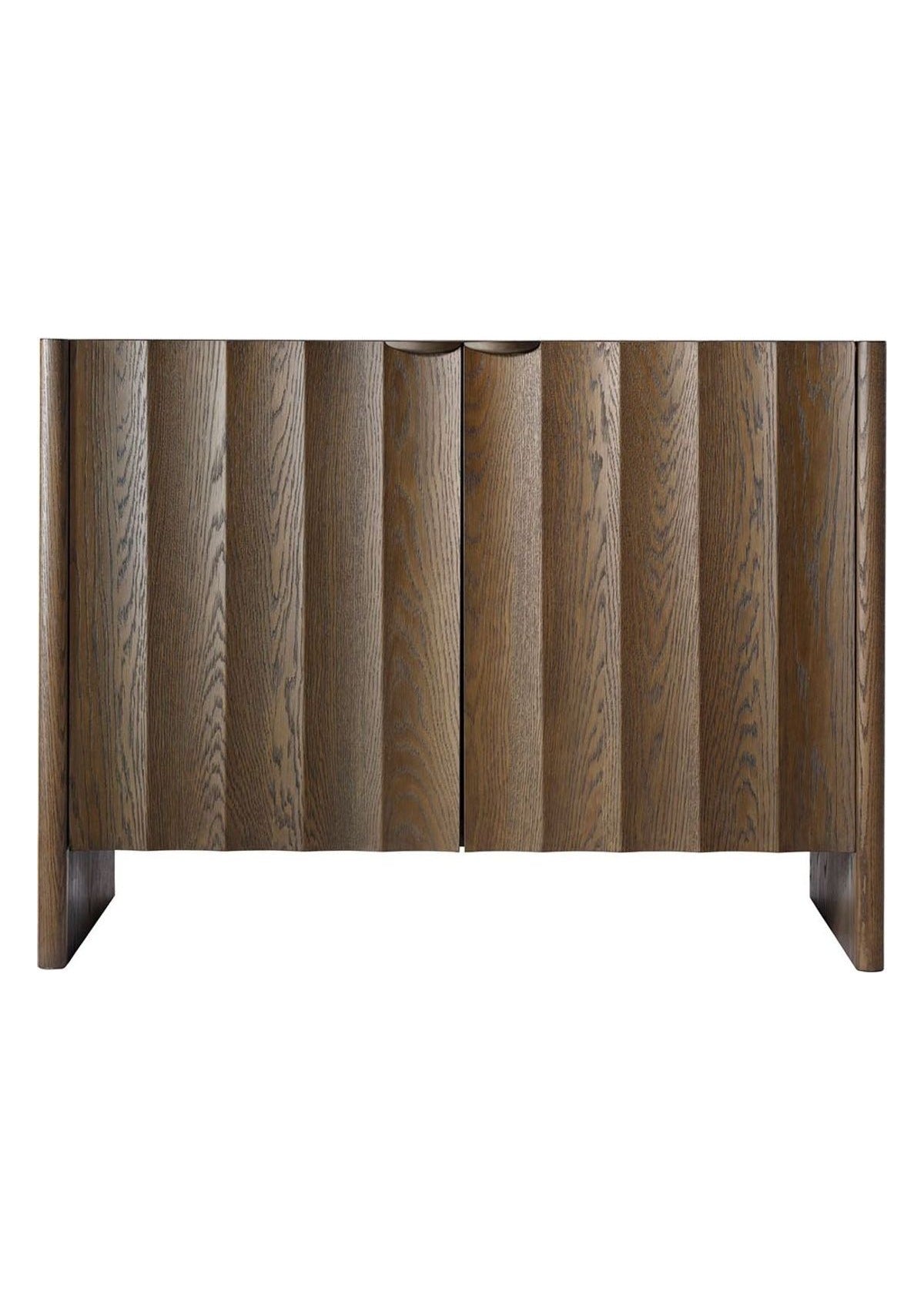 Finley Fluted Two Door Cabinet in Brown