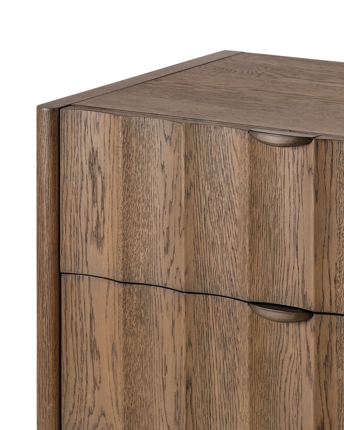 Finley Large Fluted Nightstand in Brown