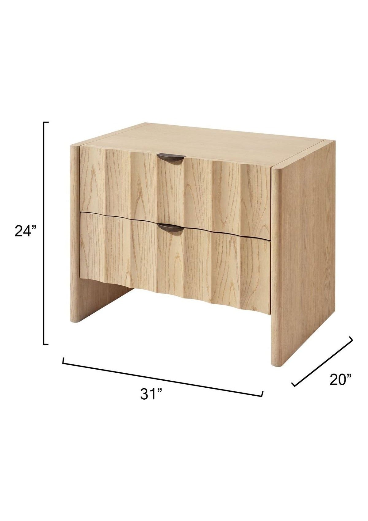 Finley Large Fluted Nightstand in Natural