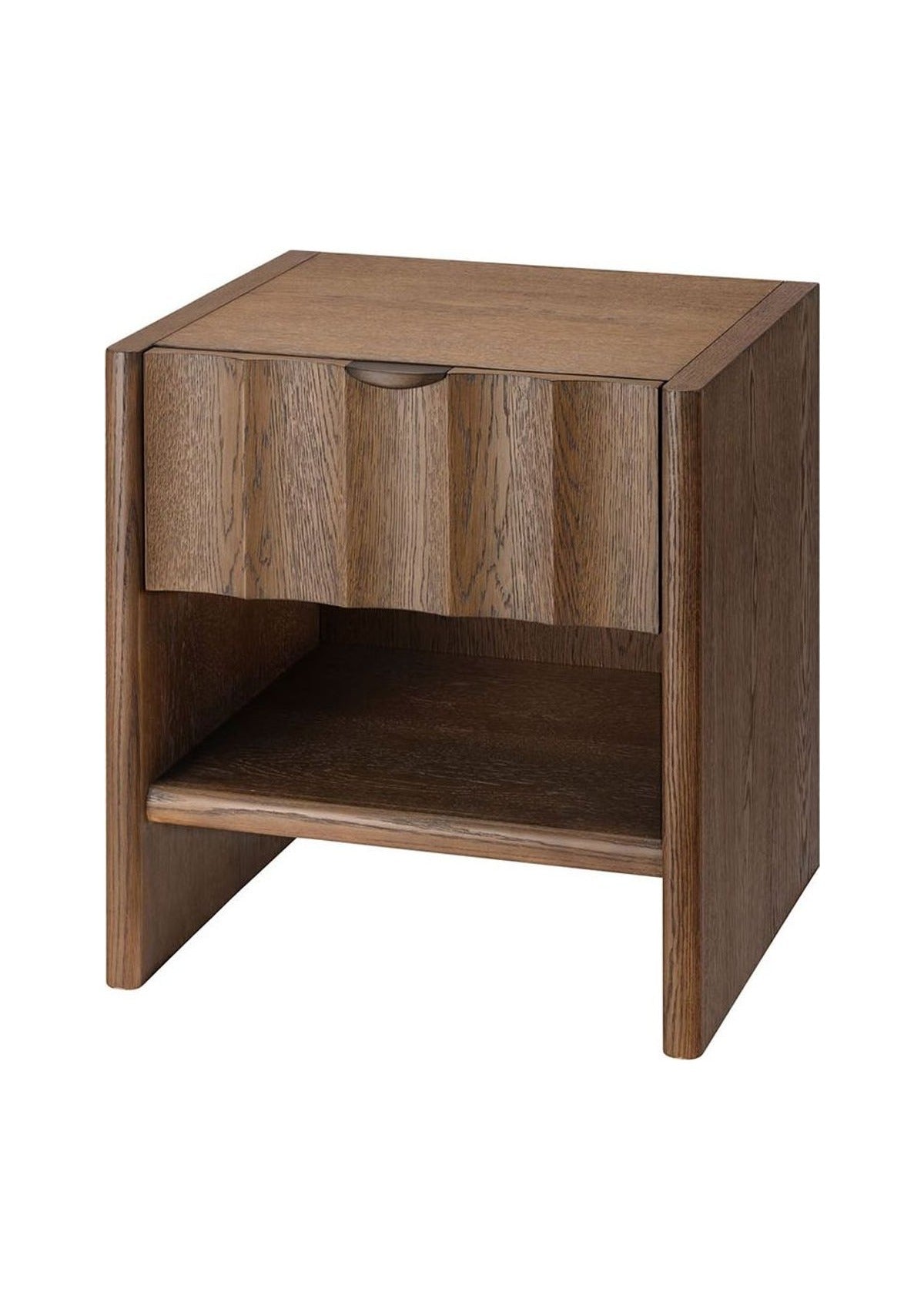 Finley Small Fluted Nightstand in Brown