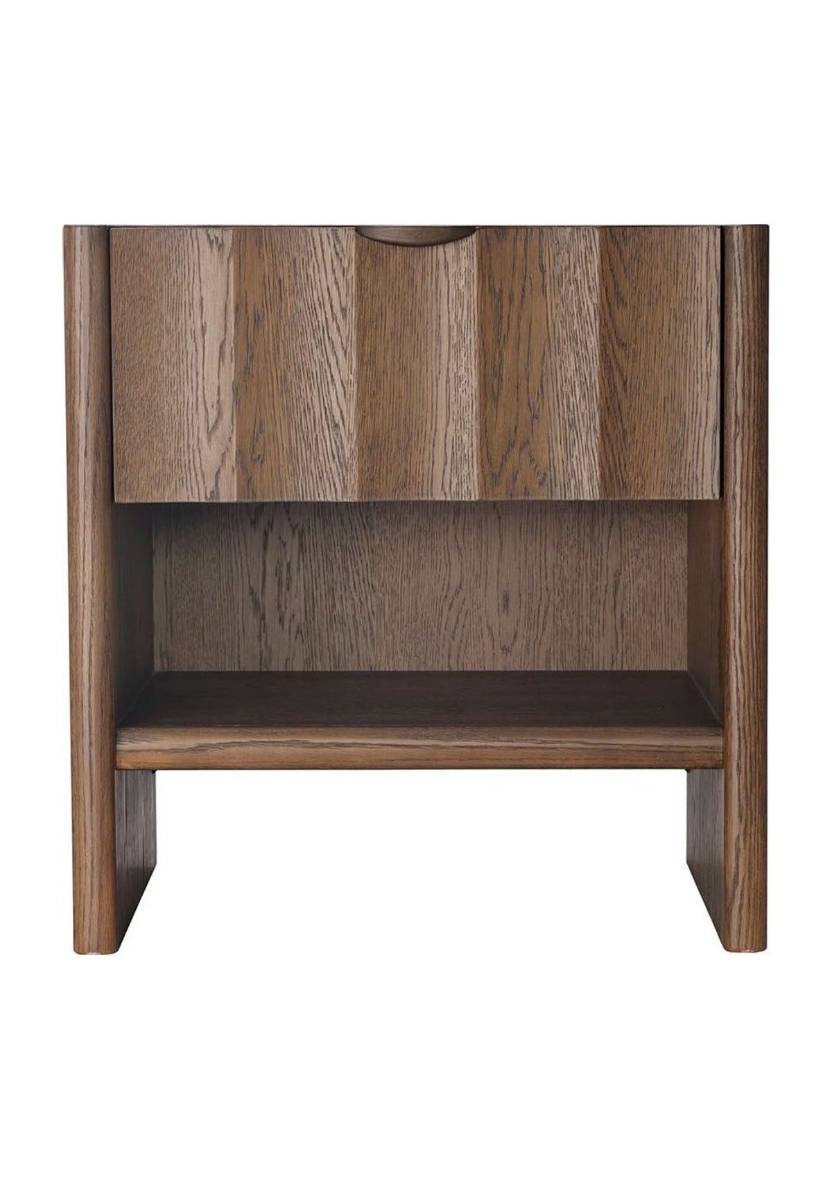 Finley Small Fluted Nightstand in Brown