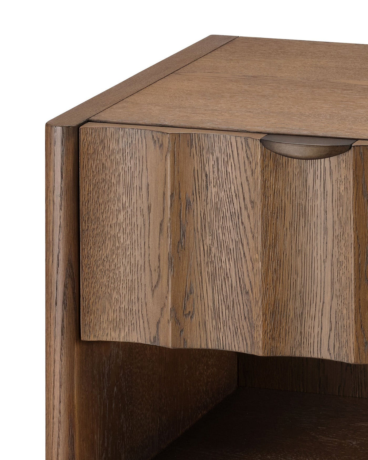 Finley Small Fluted Nightstand in Brown