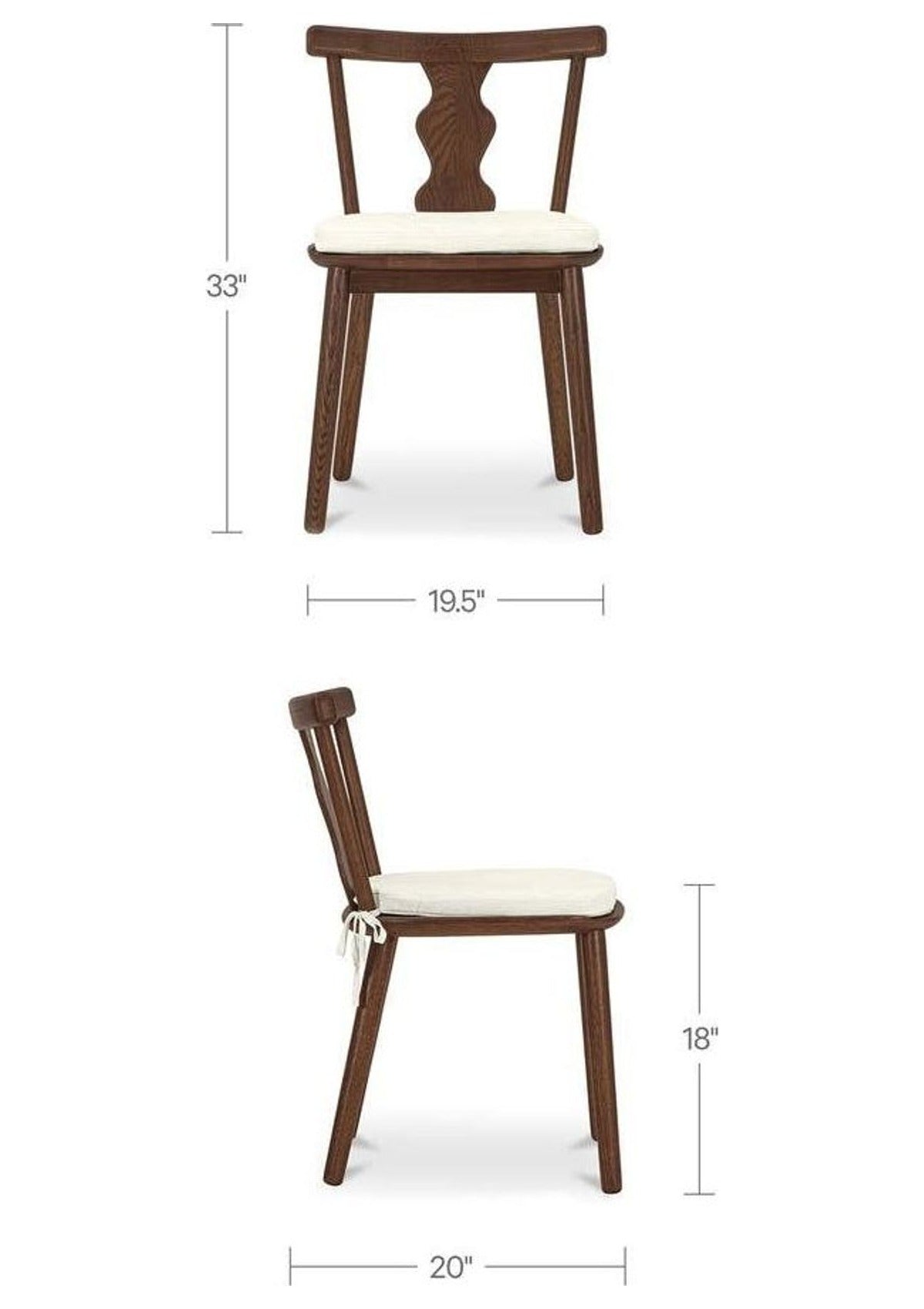 Orla Dining Chair - Set of Two - Dark Brown