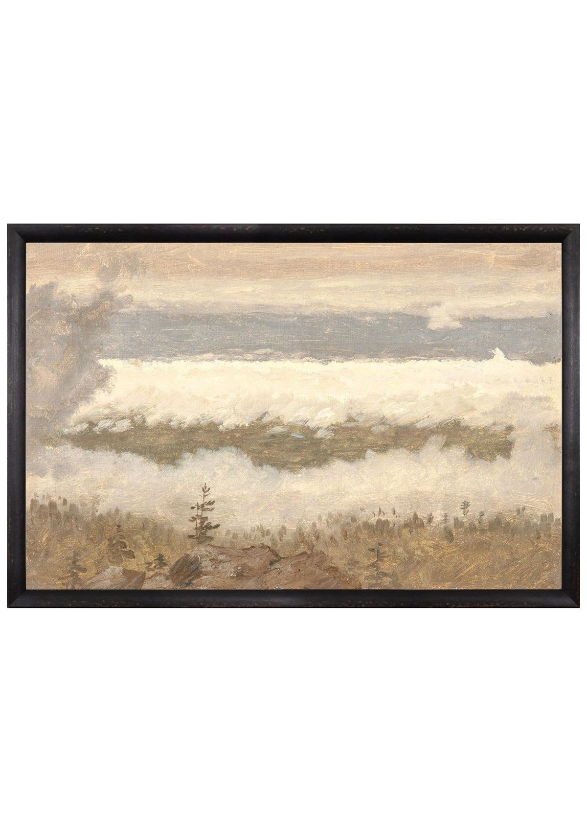 Hudson River School – Clouds from the Catskills C. 1870 – Large / Canvas on Board / Black