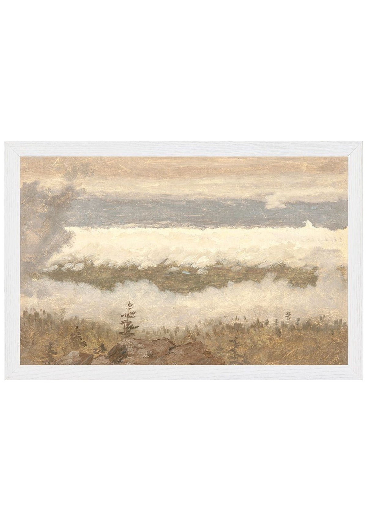 Hudson River School – Clouds from the Catskills C. 1870 – Medium / Canvas on Board / White