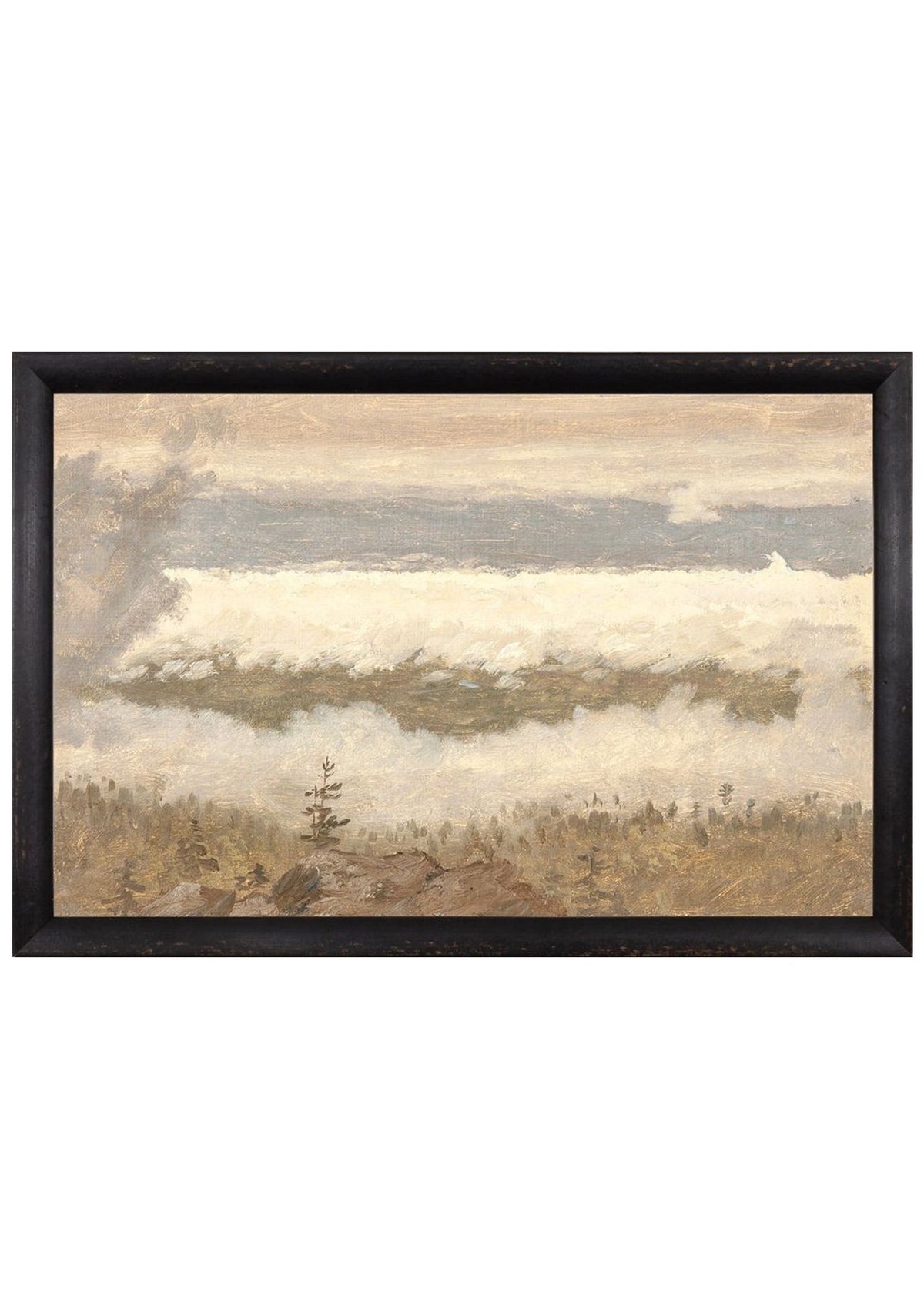 Hudson River School – Clouds from the Catskills C. 1870 – Medium / Canvas on Board / Black