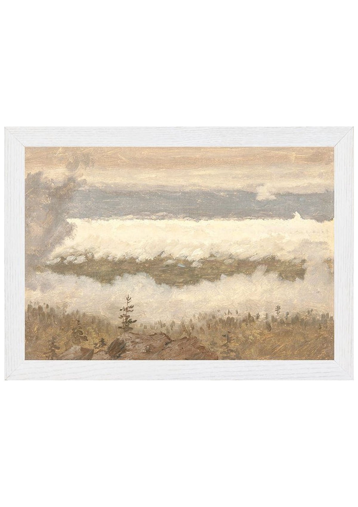 Hudson River School – Clouds from the Catskills C. 1870 – Small / Canvas on Board / White