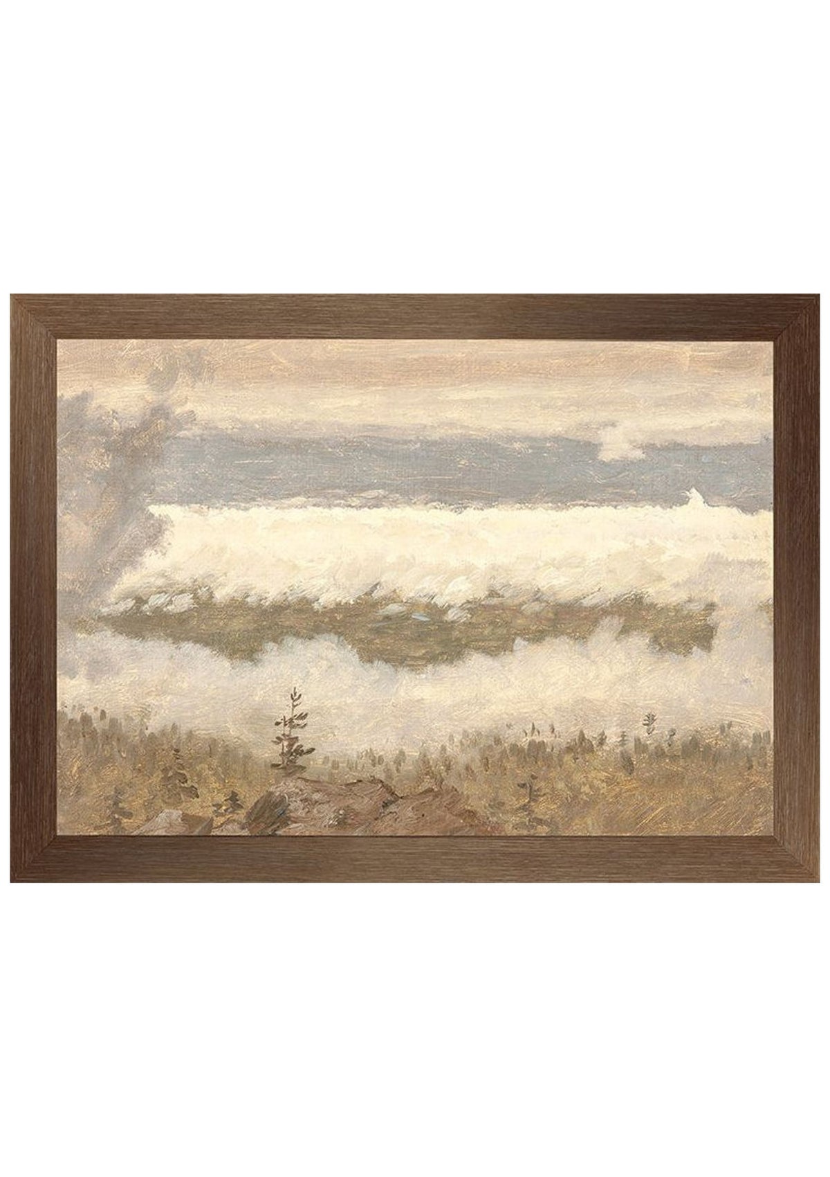 Hudson River School – Clouds from the Catskills C. 1870 – Small / Canvas on Board / Dark Wood
