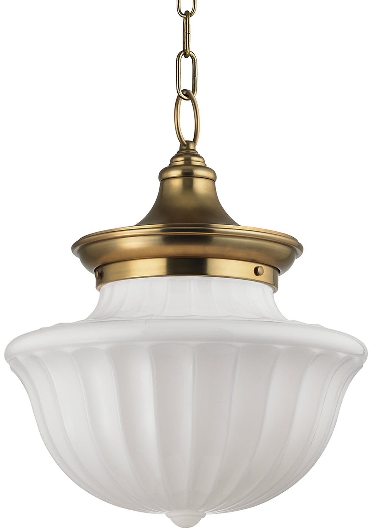 Dutchess Pendant – 15" W in Aged Brass