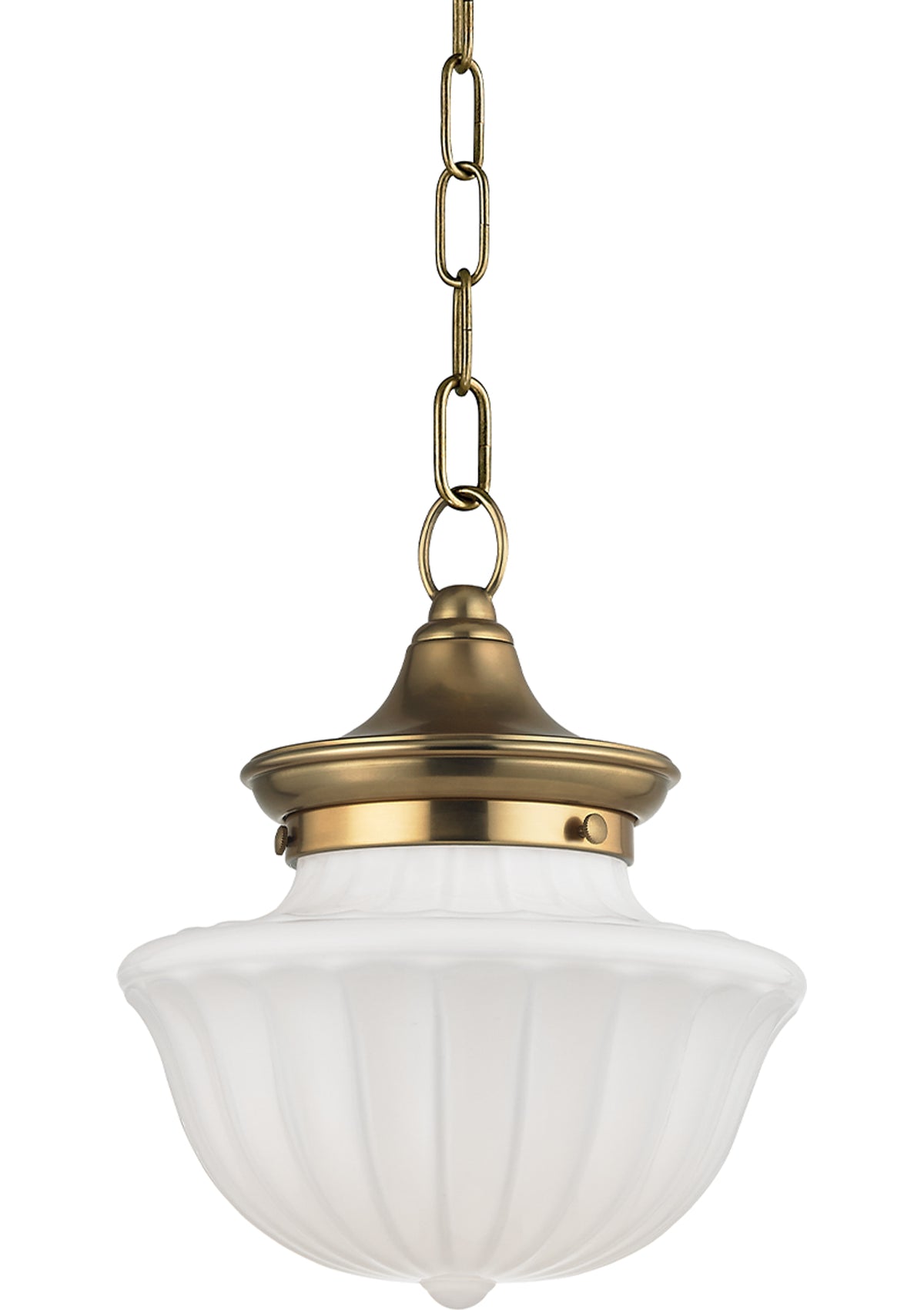 Dutchess Pendant – 9" W in Aged Brass