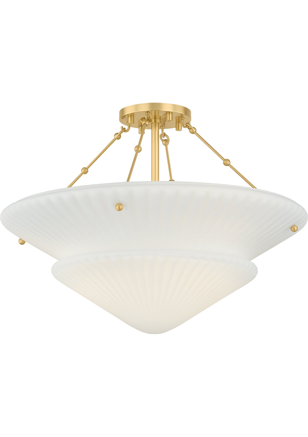 Loburn Semi Flush in Aged Brass