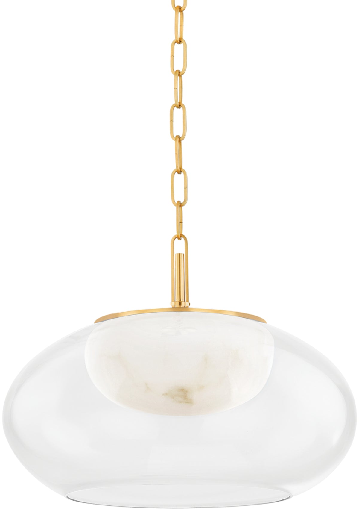 Moore Pendant – 17" W in Aged Brass