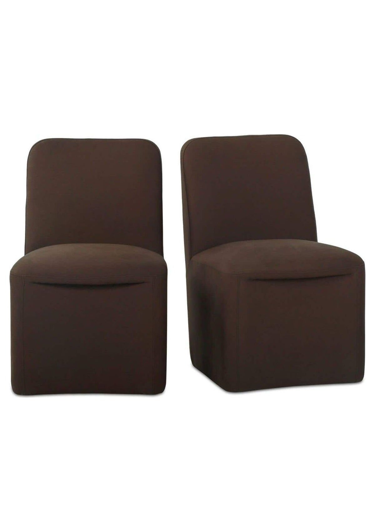 Bent Rolling Dining Chair - Set of Two - Dark Brown