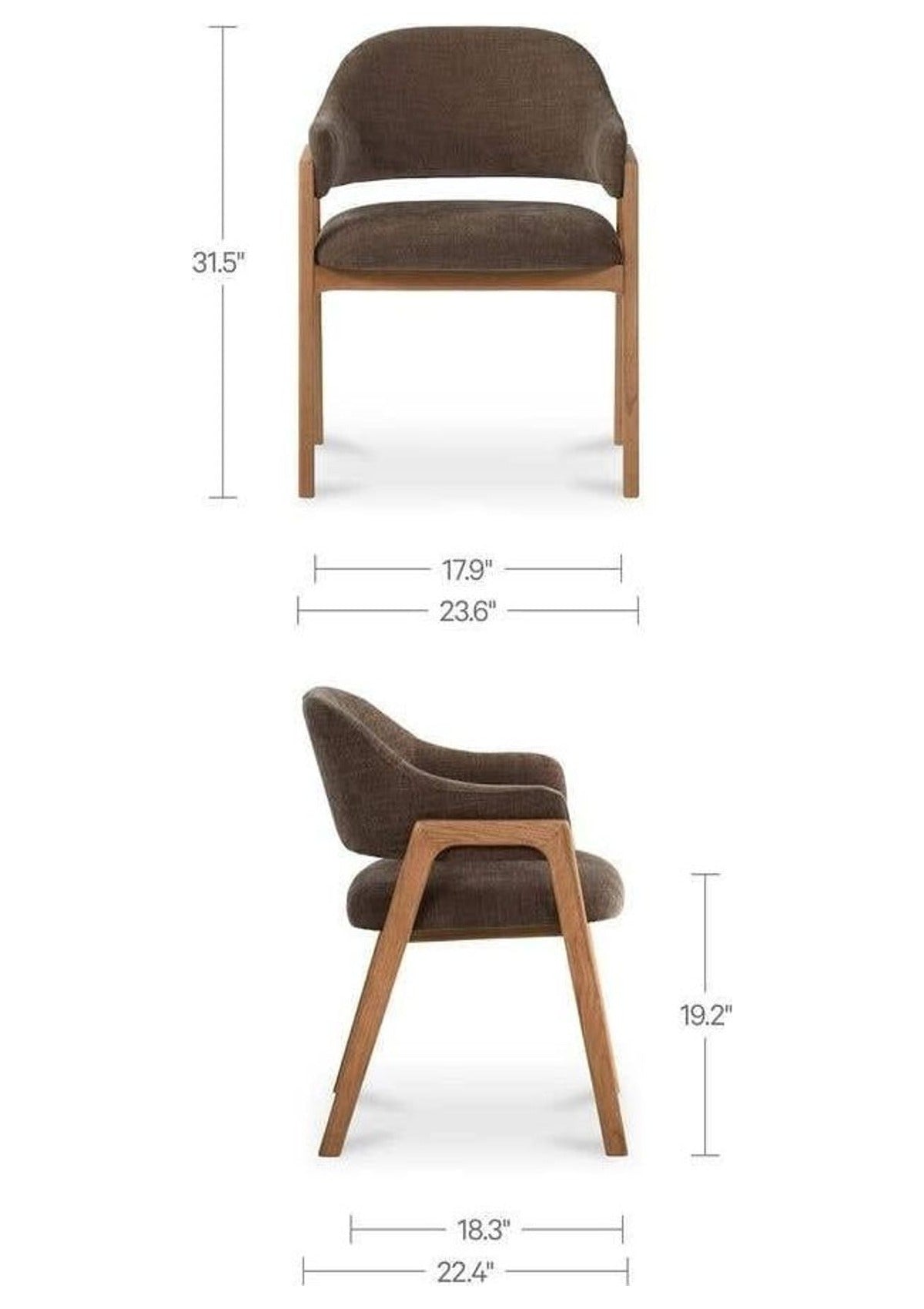 Halden Dining Chair - Cool Brown