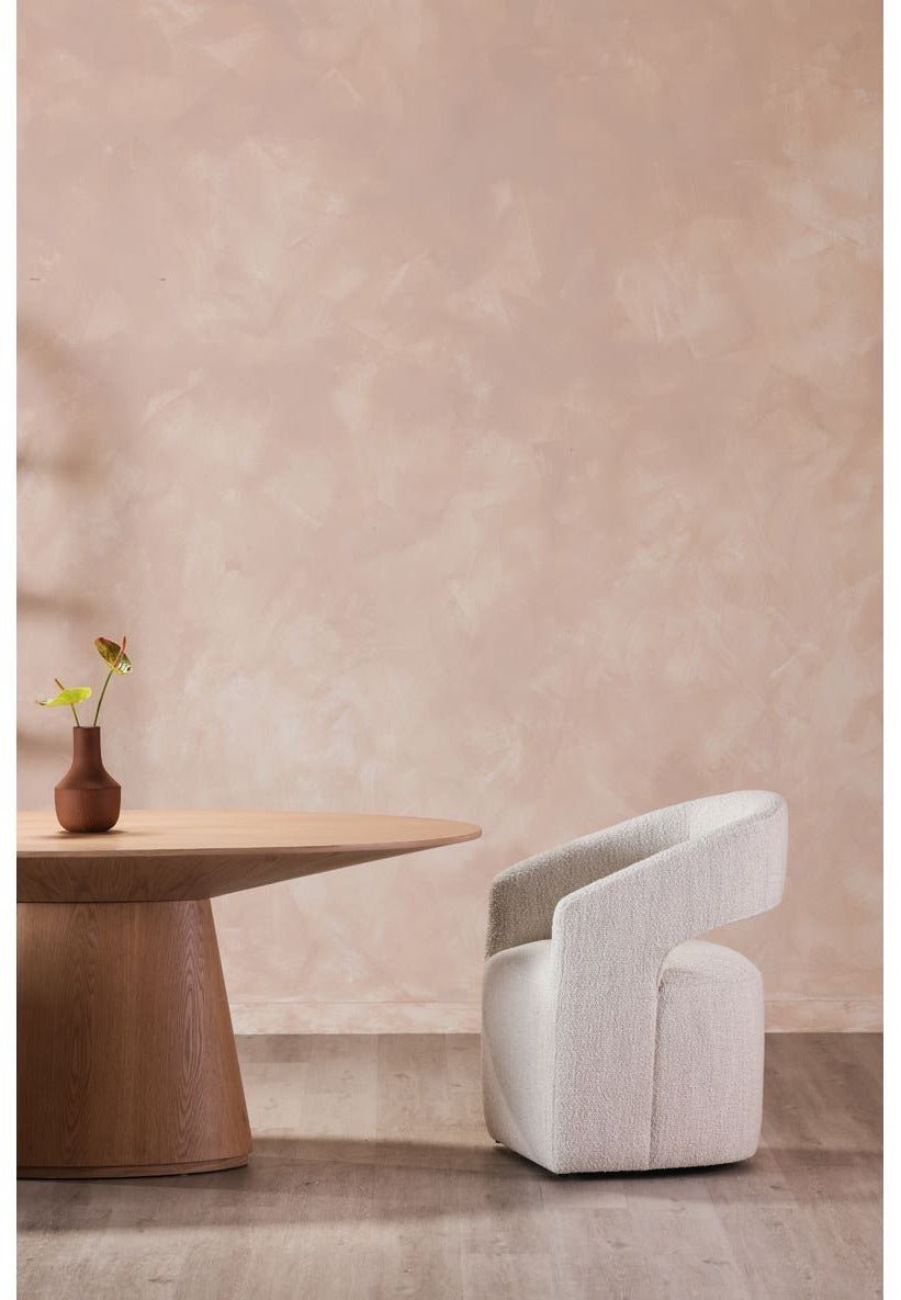 Barrow Rolling Dining Chair - White Mist