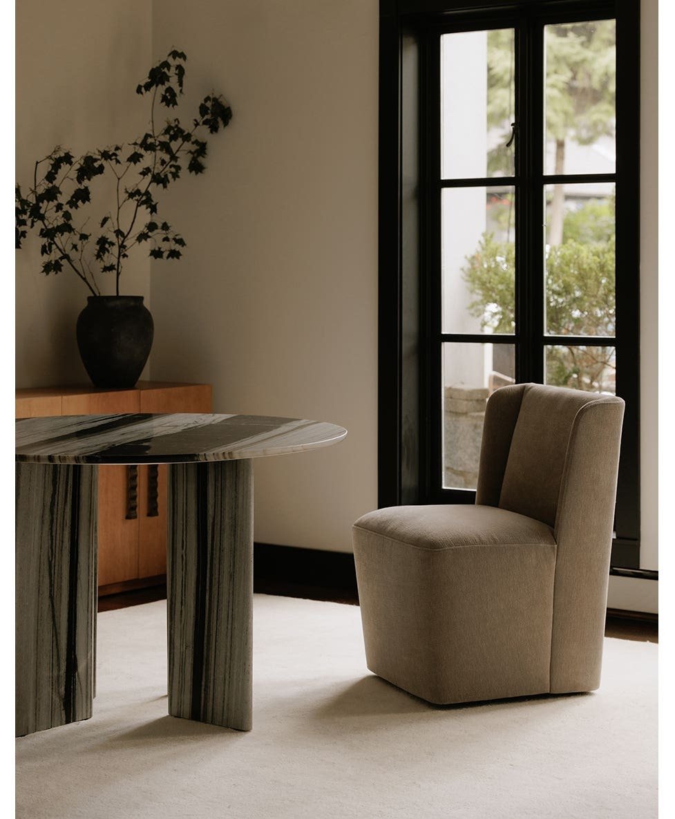 Cormac Rolling Dining Chair - Warm Sand
