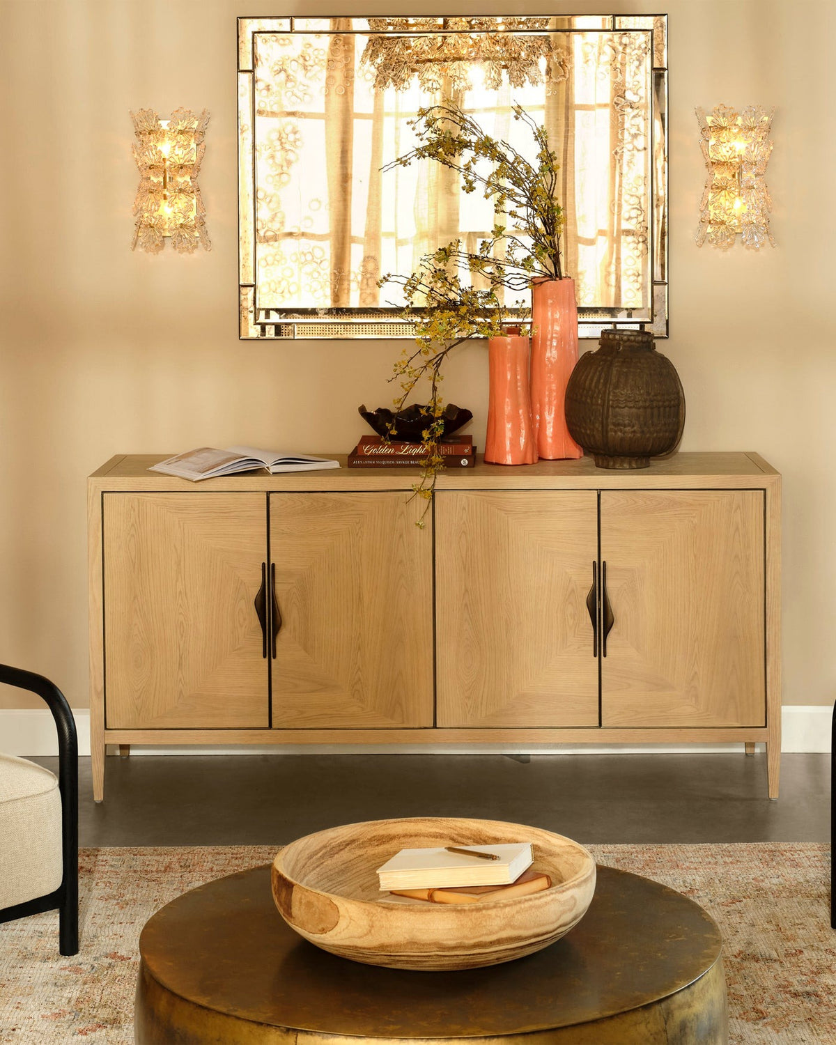 Landmark Four Door Credenza in Natural