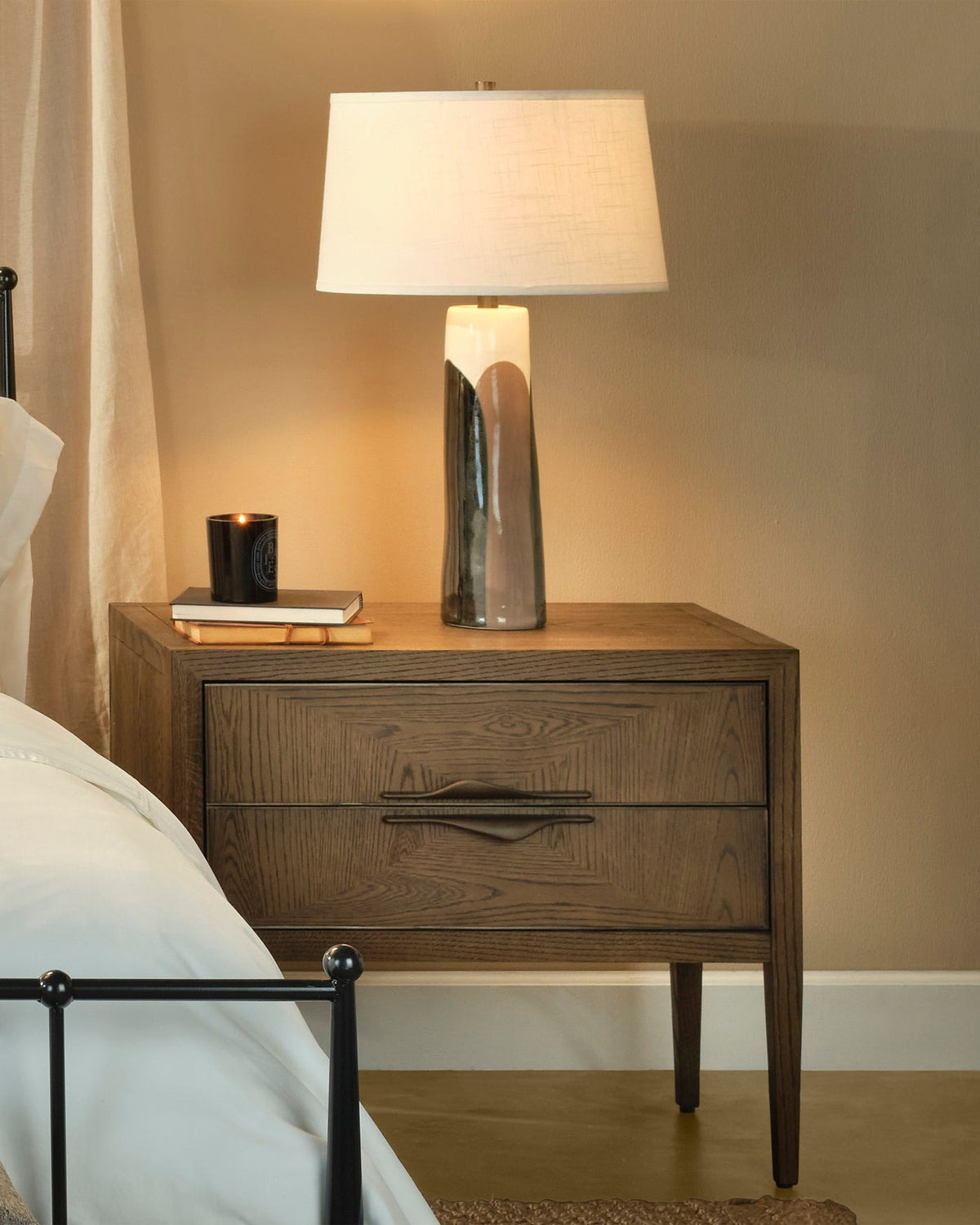 Landmark Two Drawer Nightstand in Brown