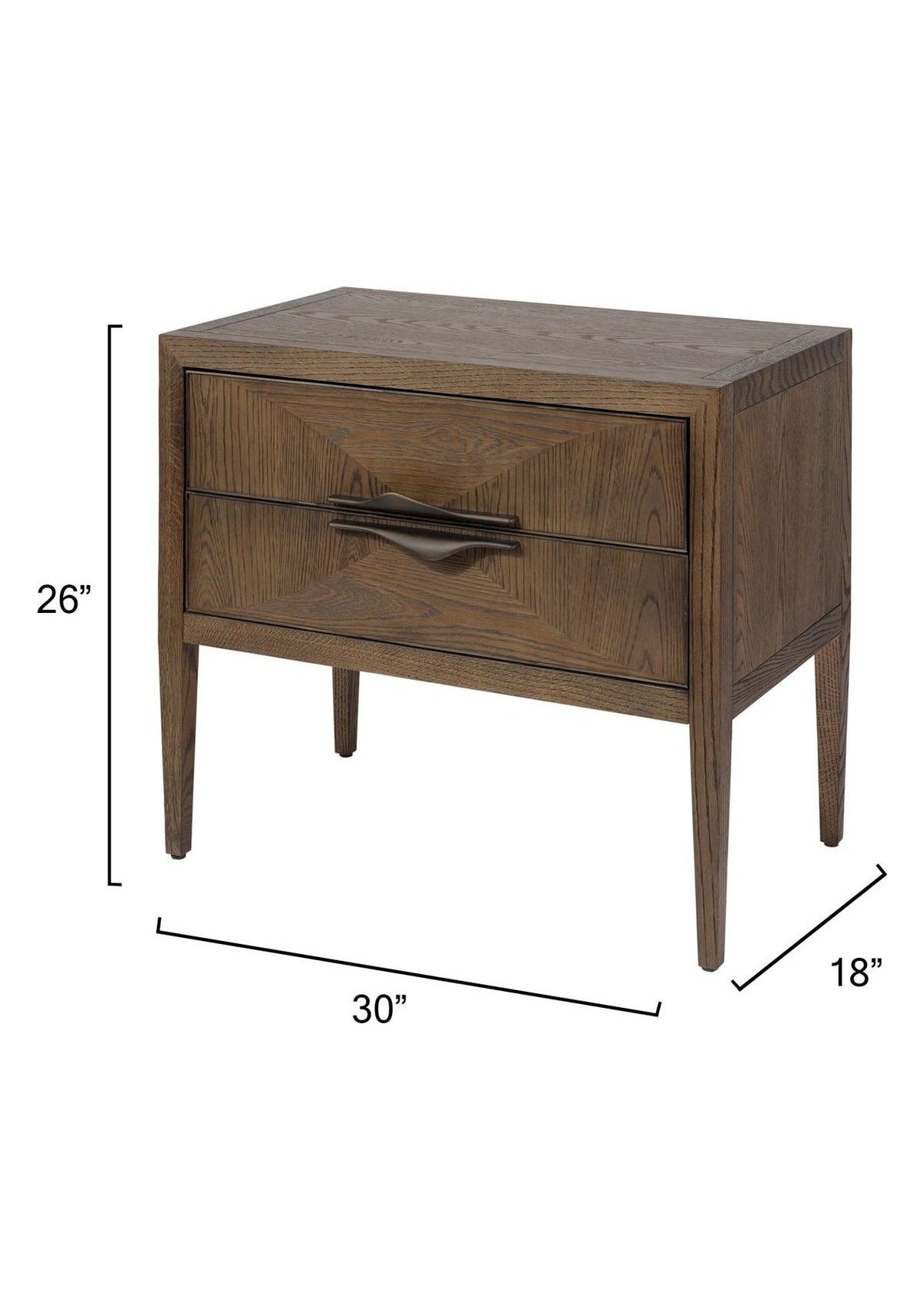 Landmark Two Drawer Nightstand in Brown