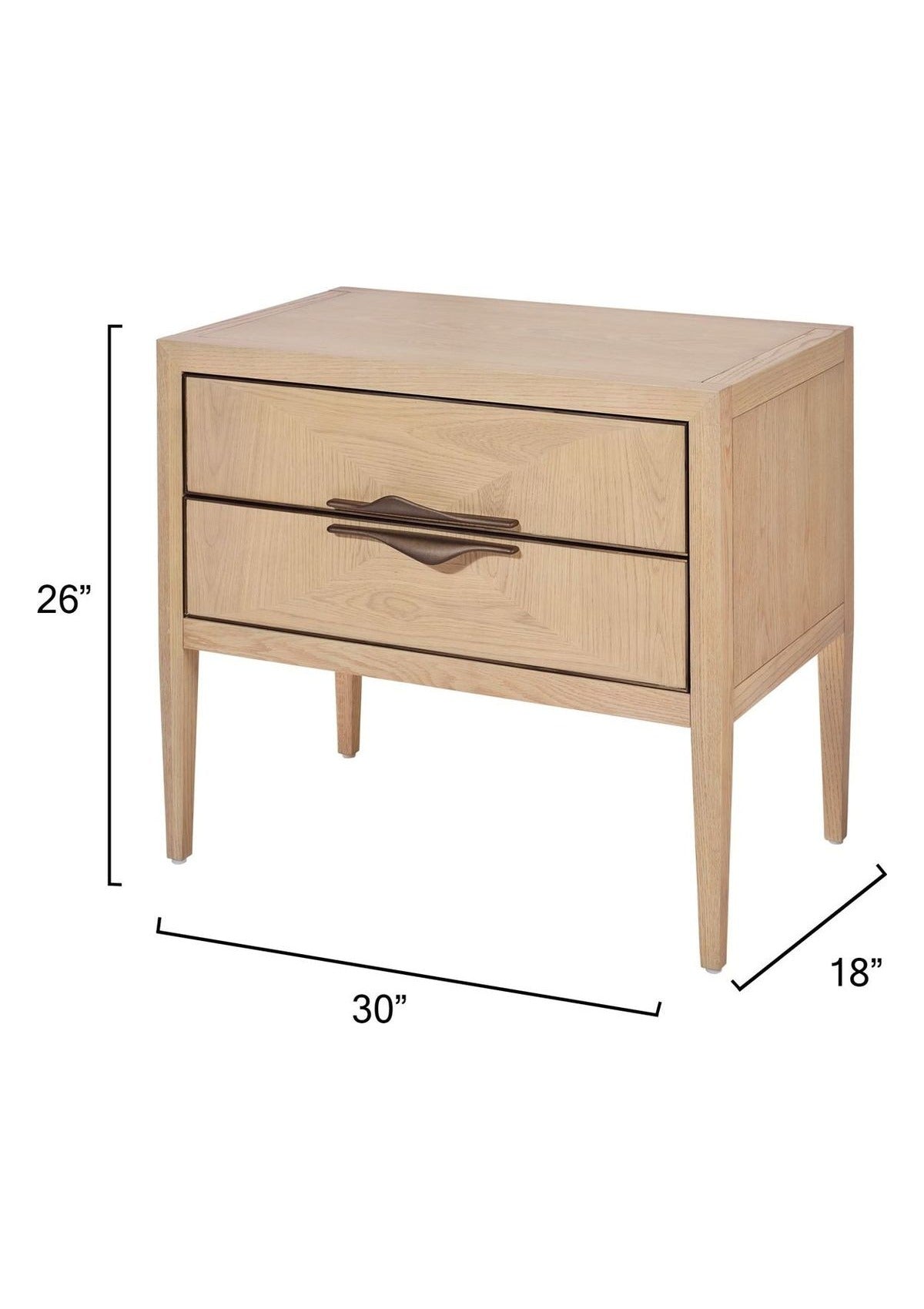Landmark Two Drawer Nightstand in Natural