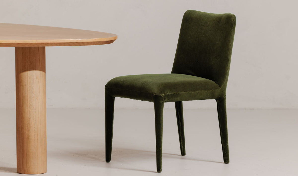 Calla Dining Chair - Set of Two - Green Velvet