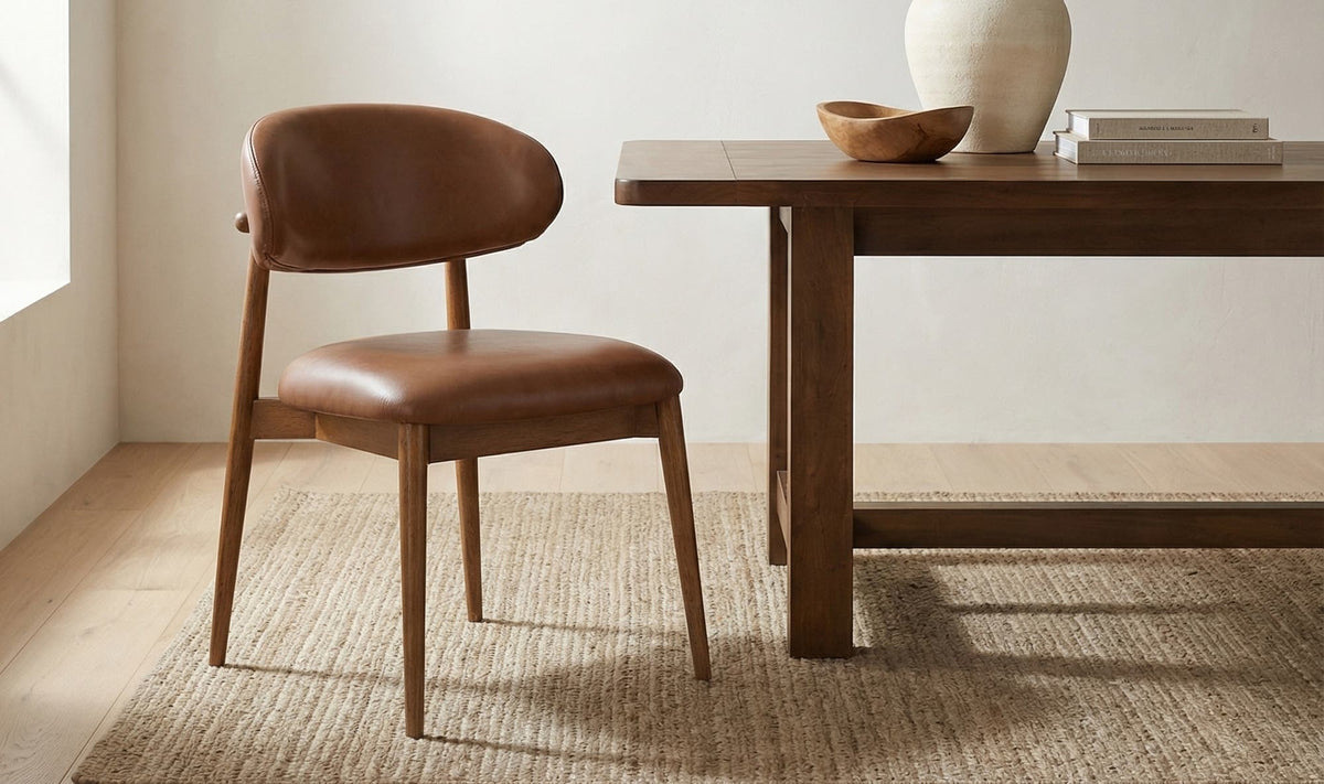 Ellie Dining Chair Leather - Brown