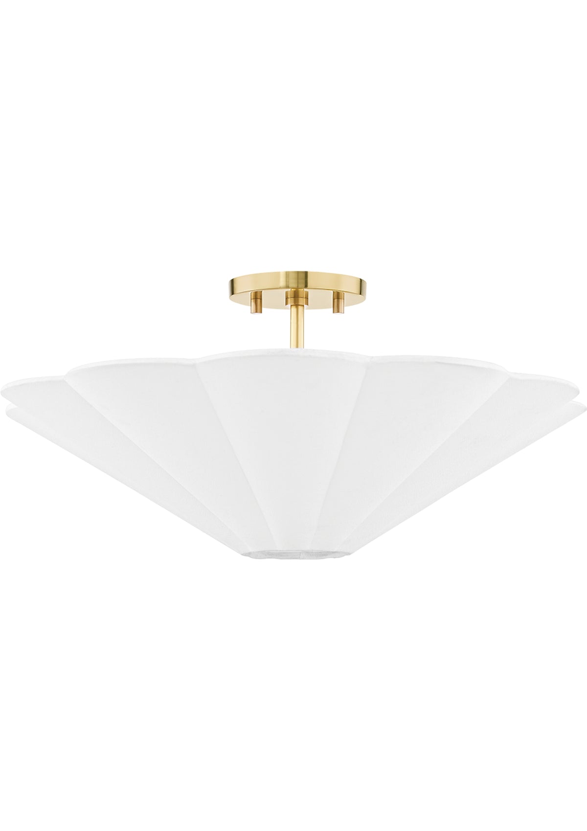 Alana Semi Flush in Aged Brass