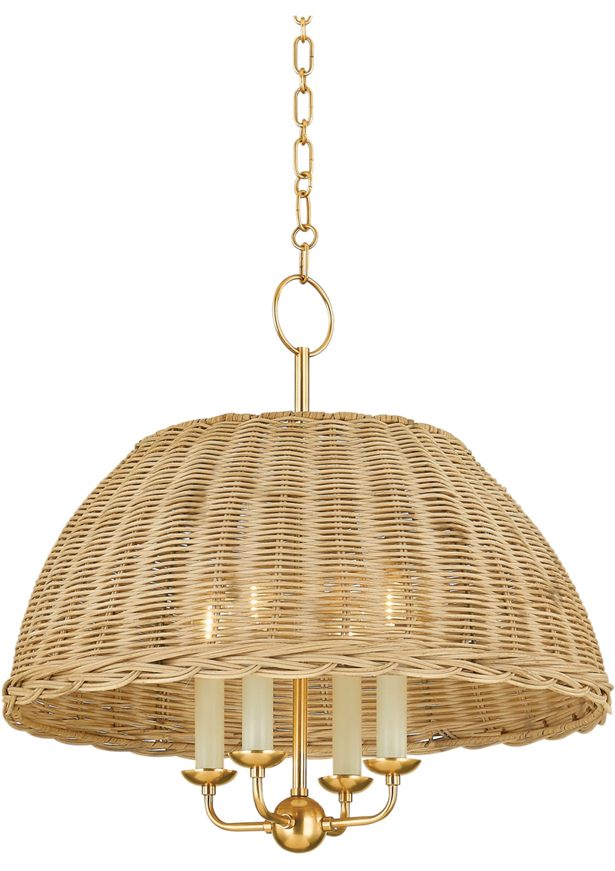 Arwen Chandelier – 20" W in Aged Brass