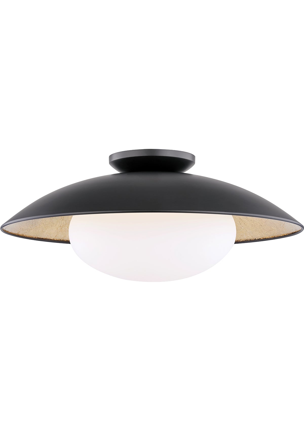Cadence Semi Flush in Black / Gold Leaf