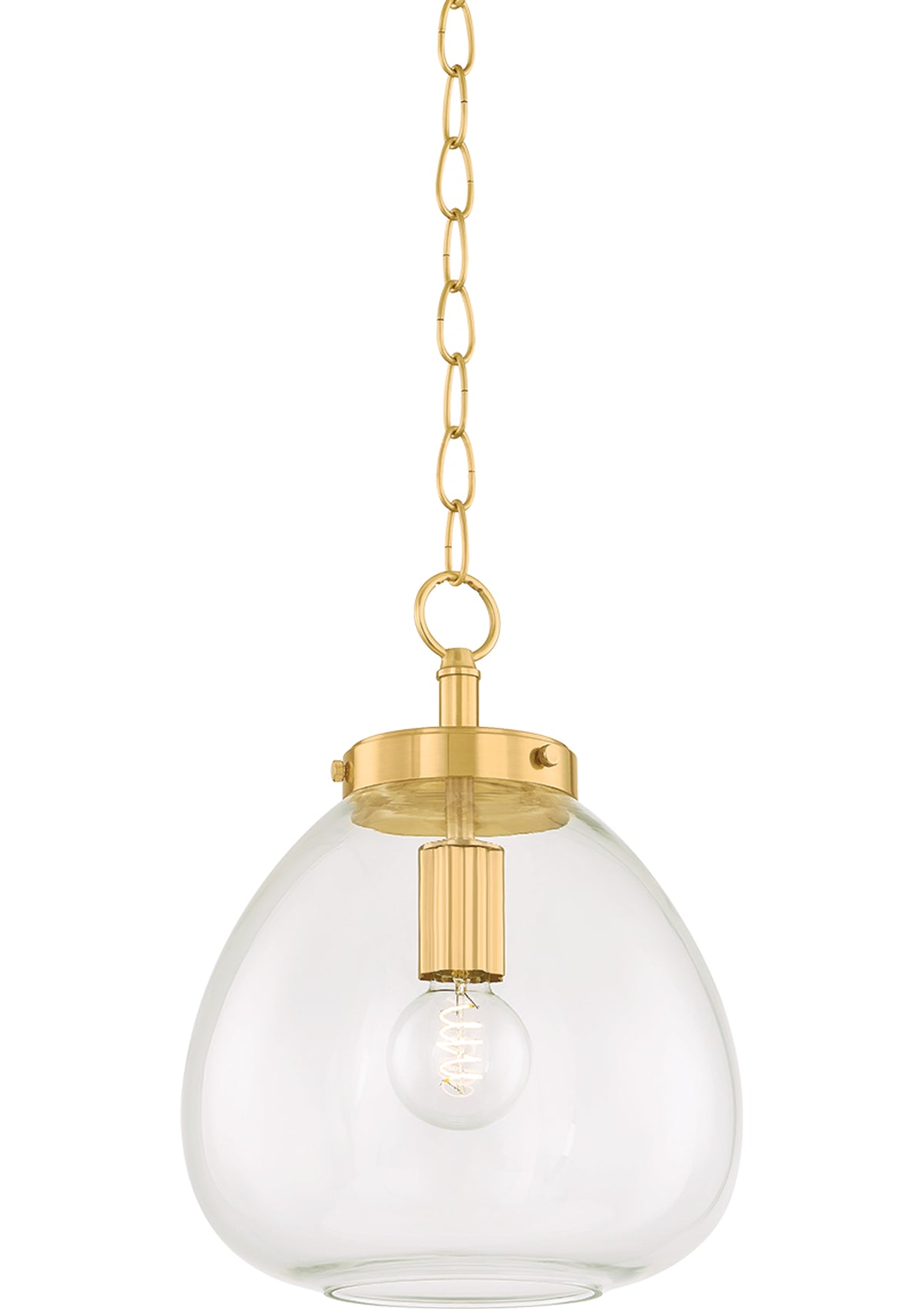 Della Pendant – 12" W in Aged Brass