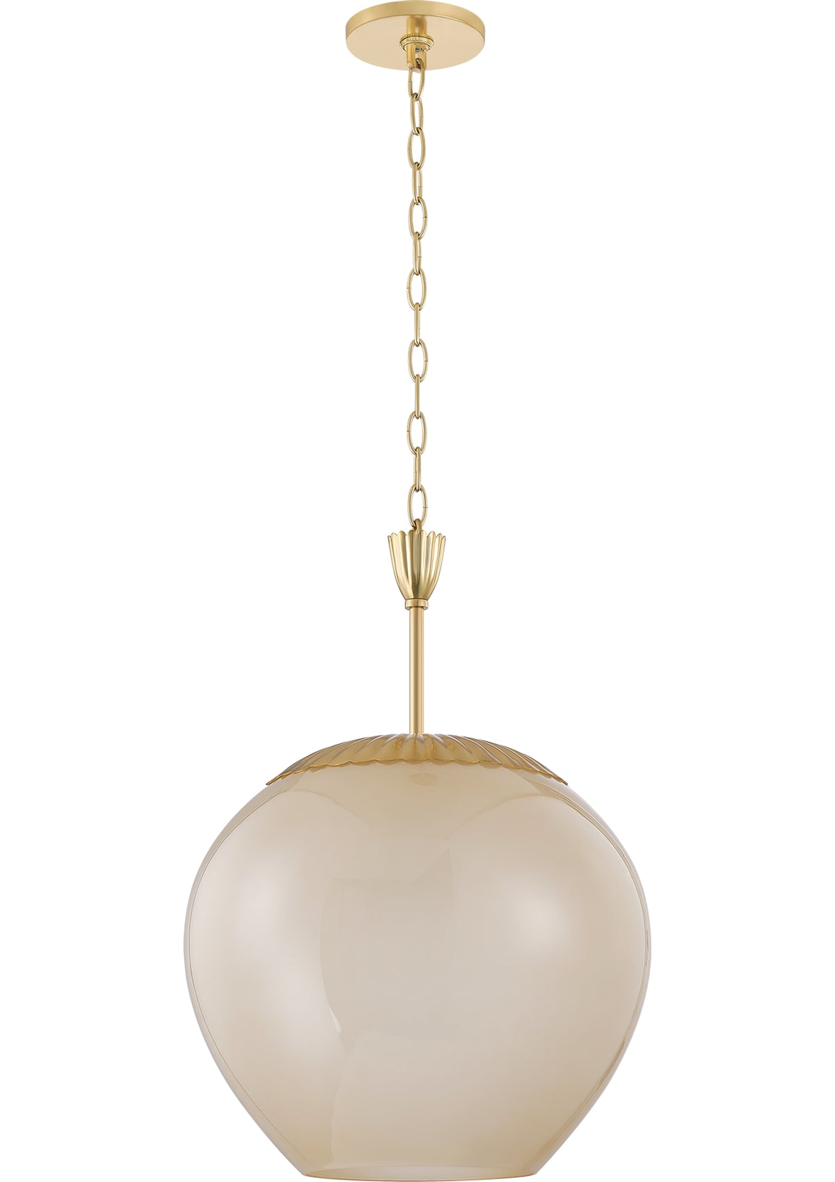 Gilda Pendant – 15.25" W in Aged Brass