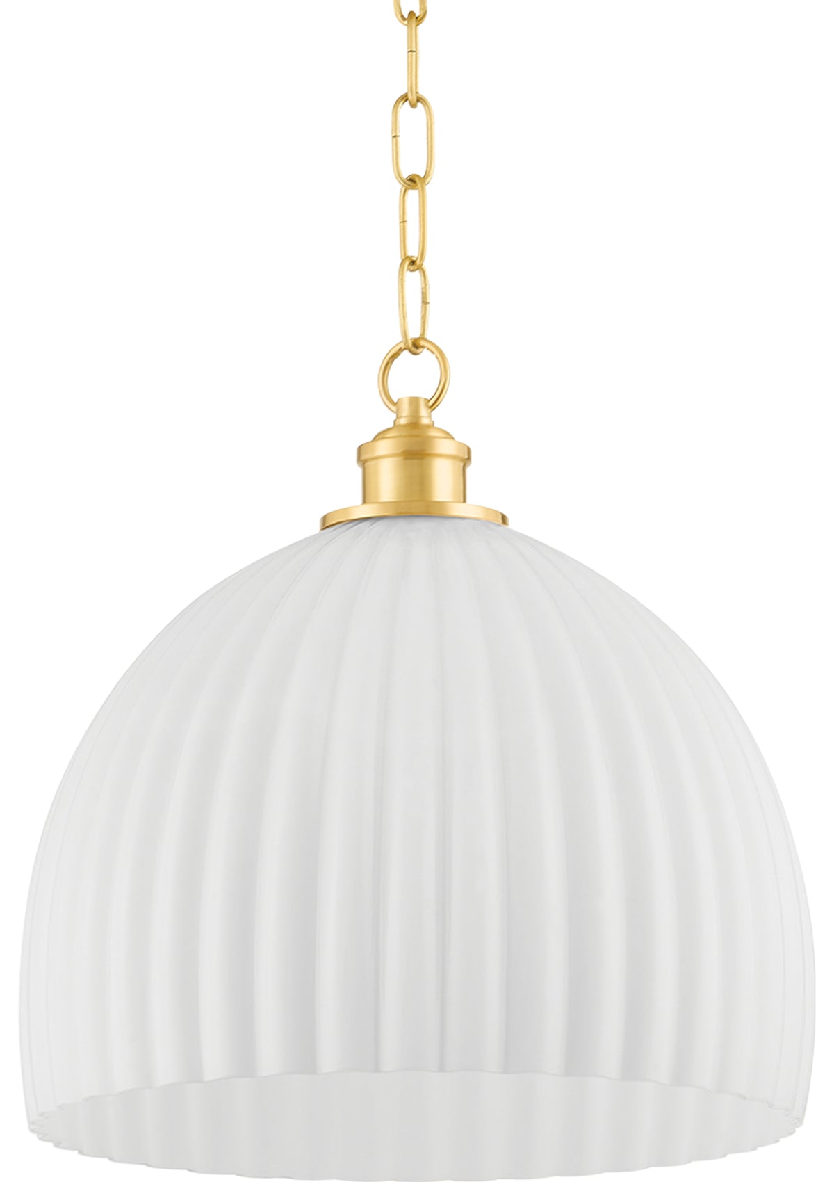 Hillary Pendant – 14" W in Aged Brass