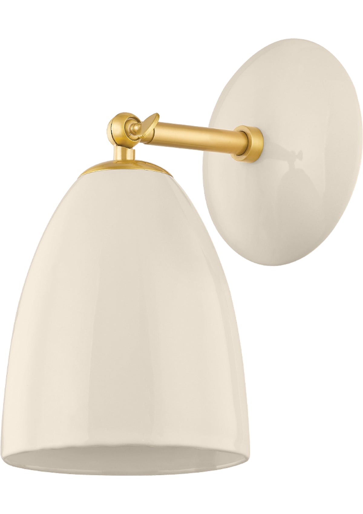 Kirsten Wall Sconce in Aged Brass / Ceramic Cream