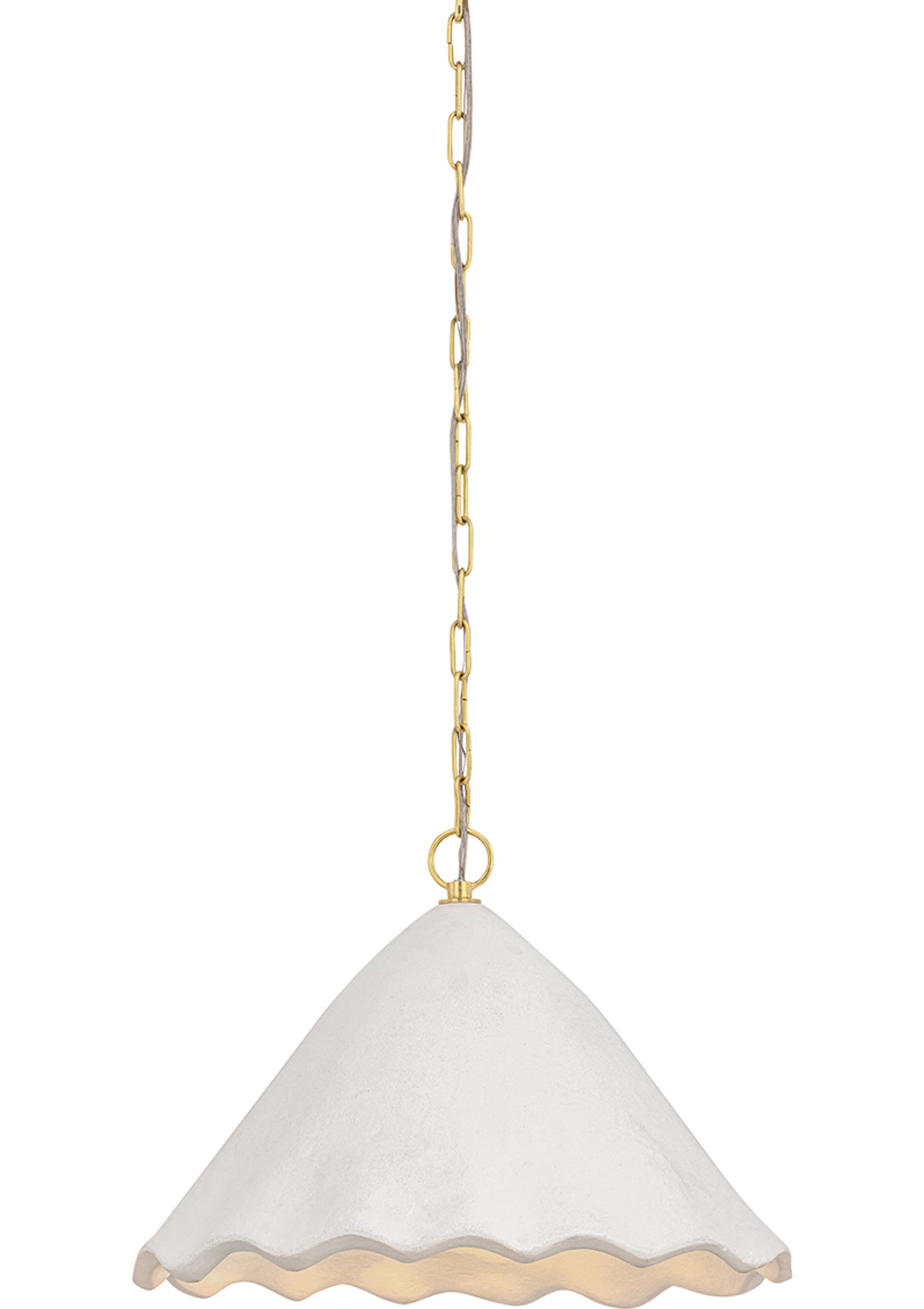 Lulu Pendant in Aged Brass / White Plaster