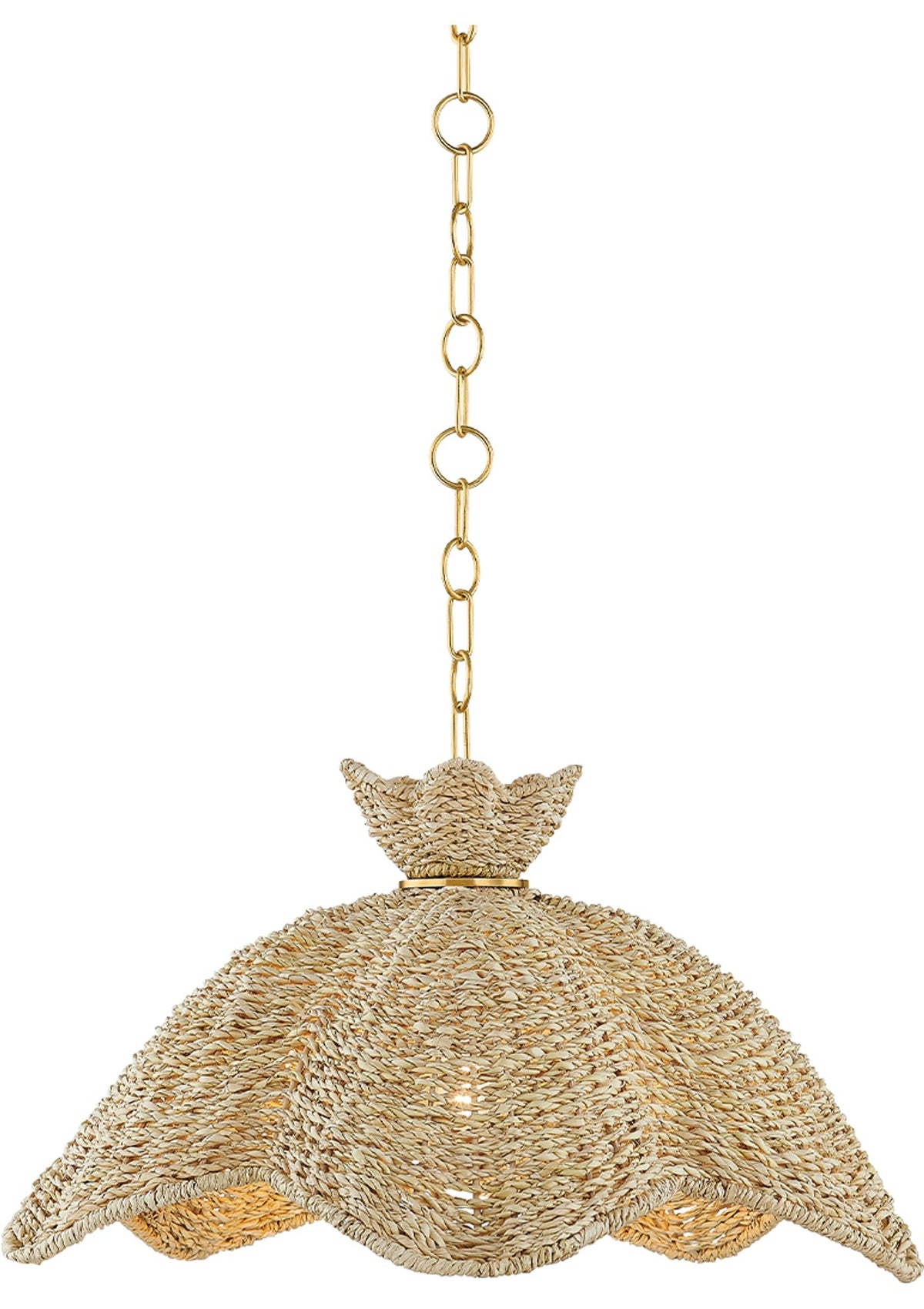 Solie Pendant – 22" W in Aged Brass