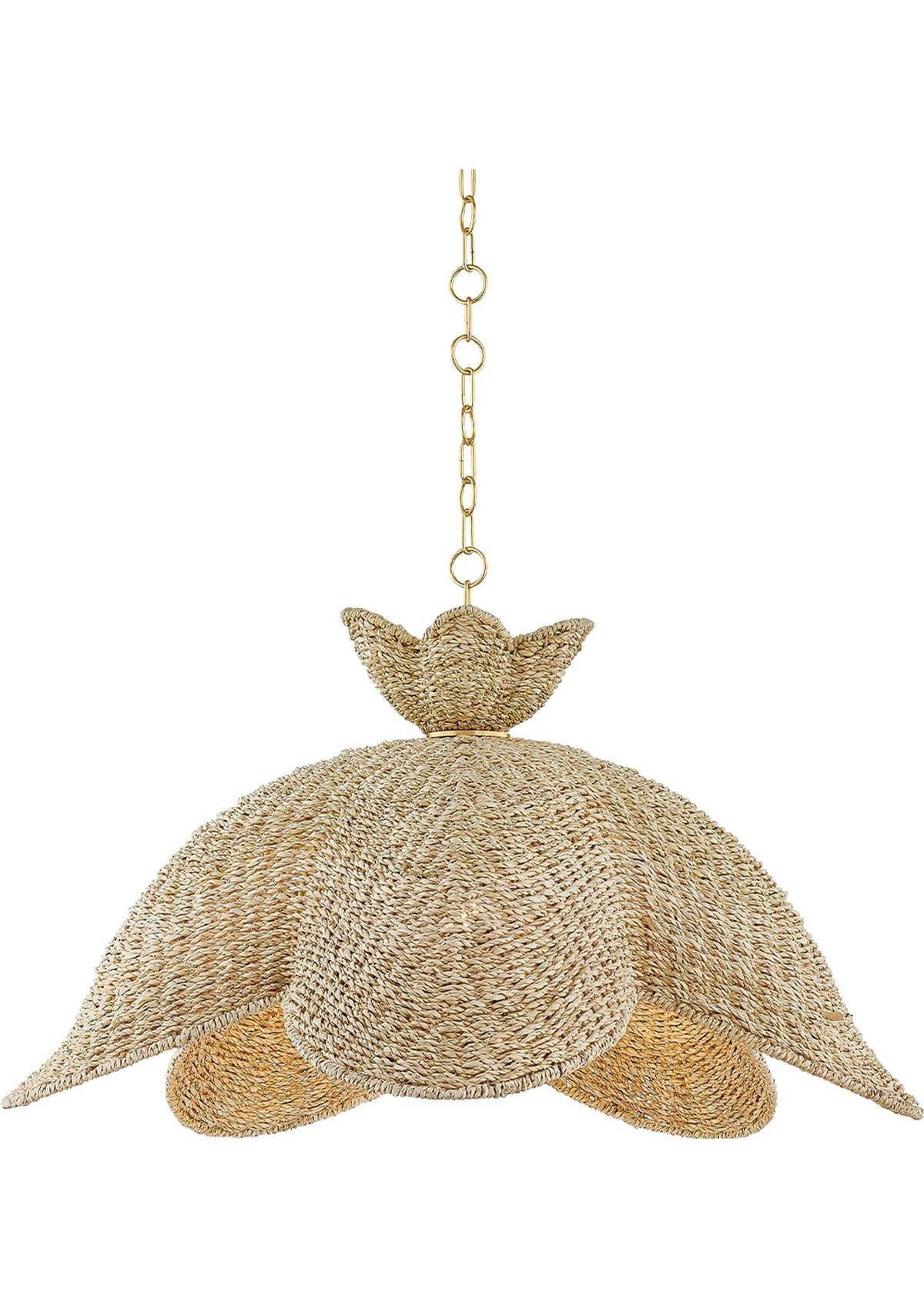 Solie Pendant – 34" W in Aged Brass