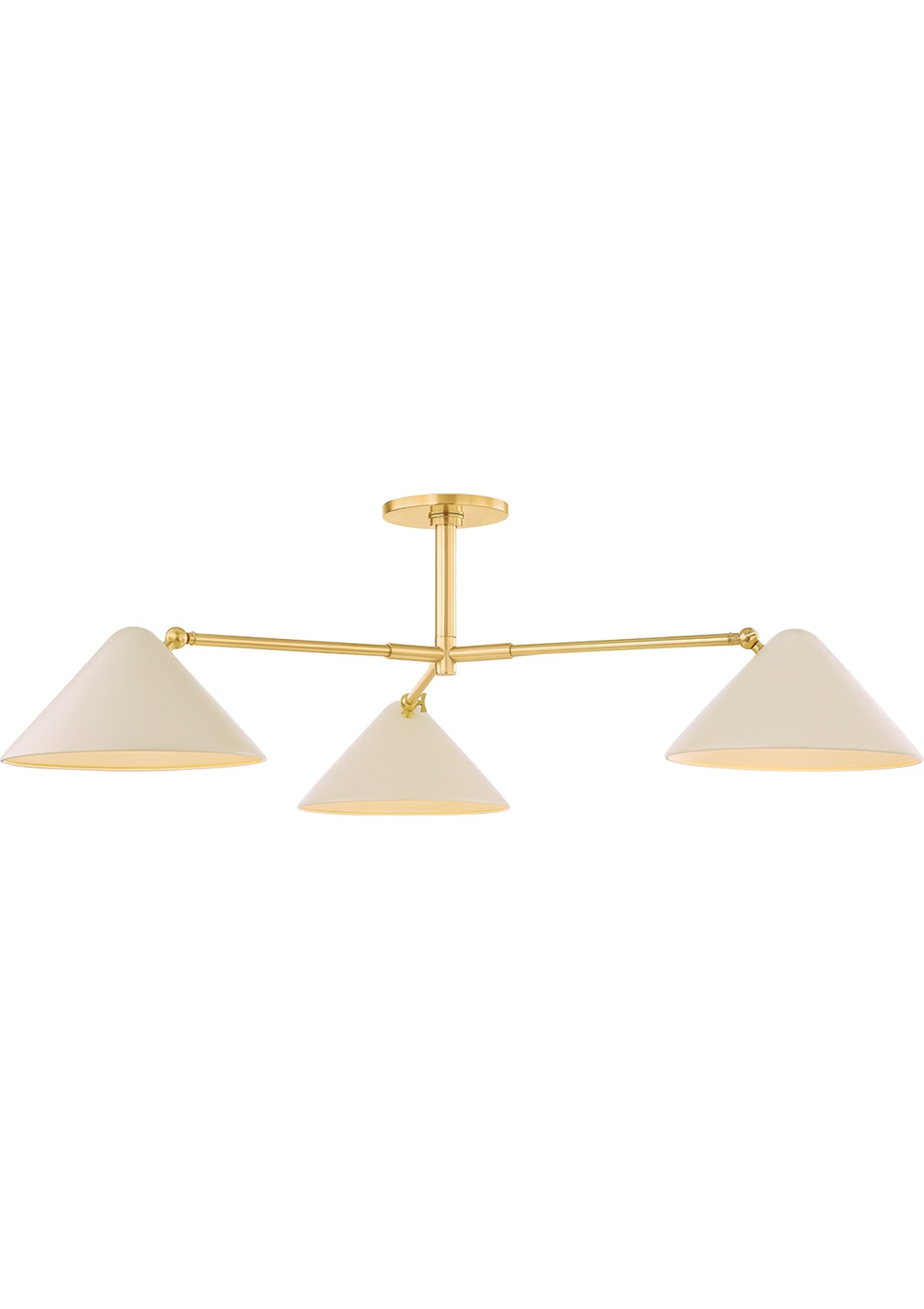 Sonja Semi Flush in Aged Brass / Soft Bisque