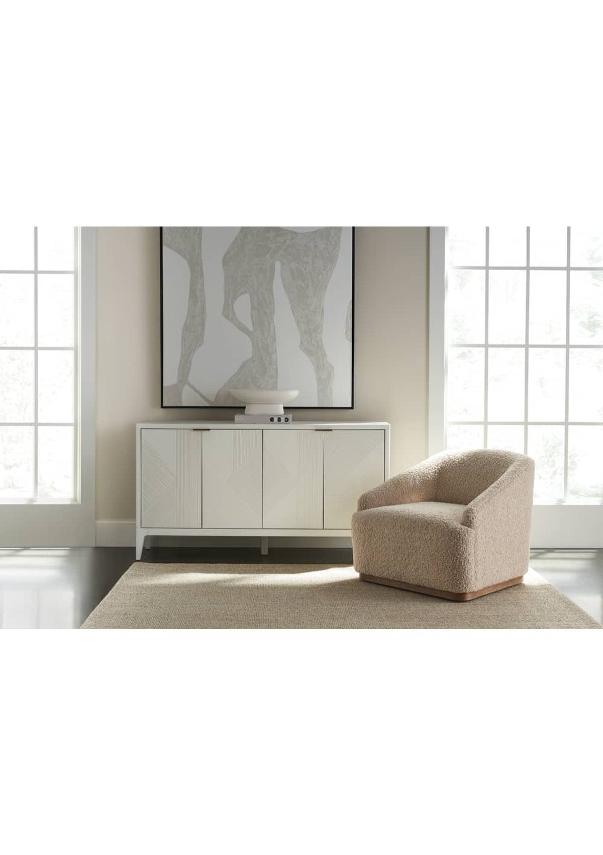 Neutral Boucle Bernie Swivel Chair