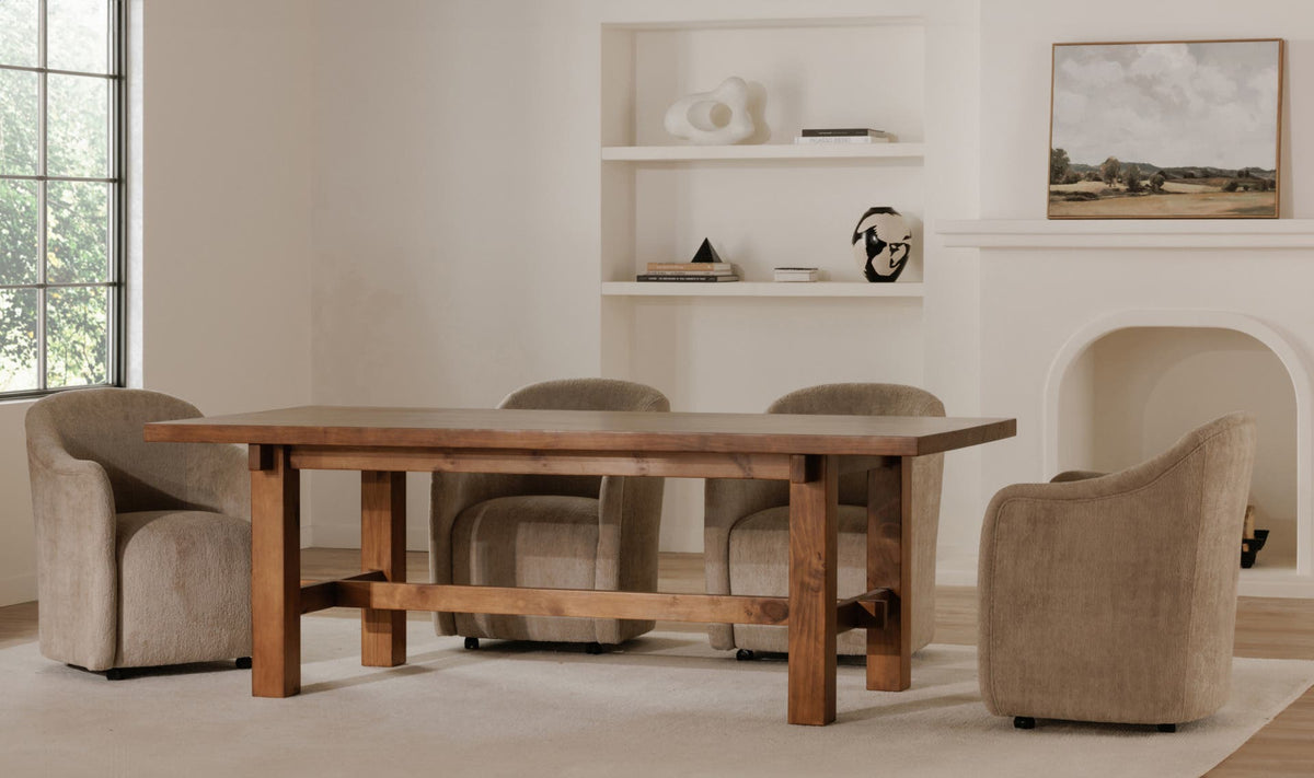 Drava Rolling Dining Chair - Beige