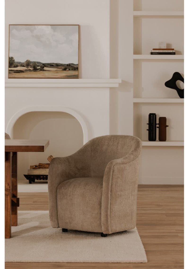 Drava Rolling Dining Chair - Beige